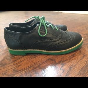 Black Patterned Oxfords